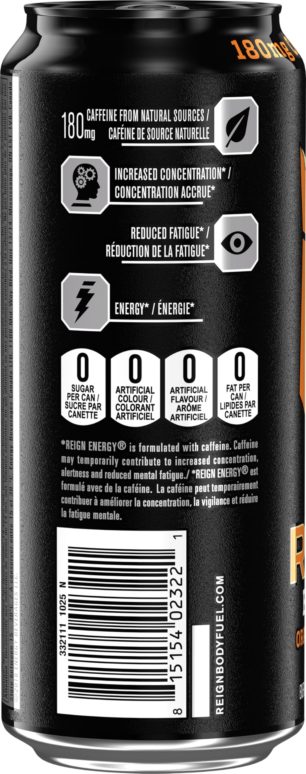 Reign Energy, Orange Dreamsicle, 473mL Cans, Pack of 12