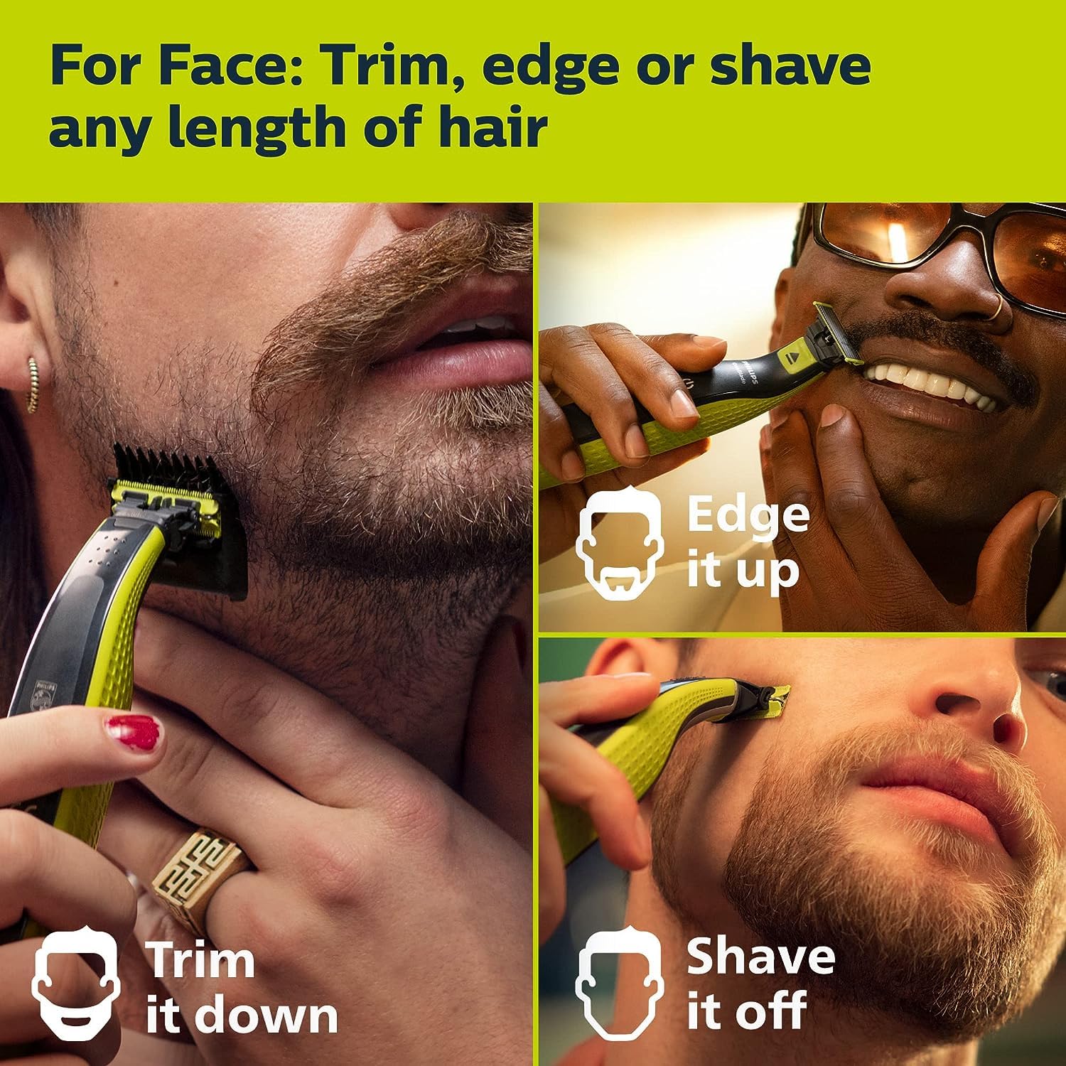 Philips OneBlade 360 Face, Wet & Dry, Trim, Edge & Shave with the 360 Blade, QP2724/22 - Available at All In One Marketplace Canada