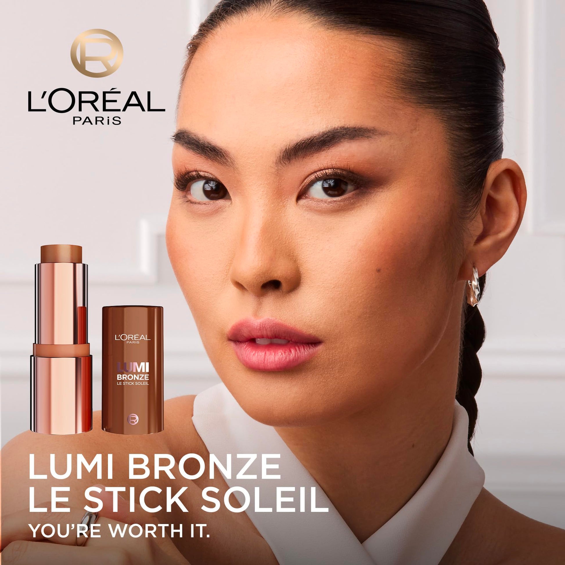 L'Oréal Paris LUMI Bronzer Le Stick Soleil, Cream-to-powder Multi-Use Bronzer Stick, Buildable & Blendable Contour, Non-Cakey Finish, 110 Toasted Sunlight, 9g - Available at All In One Marketplace Canada