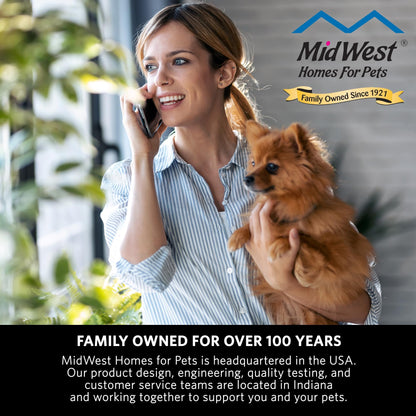 MidWest Homes for Pets 30-Inch New World Crate for Medium Breeds, 21-40 lbs, Double Door Folding Dog Crate, Leak-Proof Tray & Secure Latches, Portable, Durable & Easy to Assemble 🍁 All In One Marketplace Canada