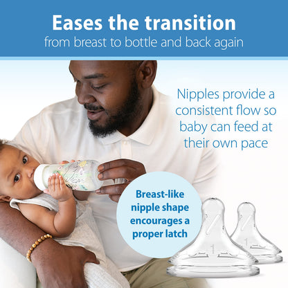 Dr. Brown’s Natural Flow Anti-Colic Options+ Wide-Neck Baby Bottle Designer Edition Bottles, Ocean Decos, 9 oz/270 mL, Level 1 Nipple, 2-Pack, 0m+ 🍁 All In One Marketplace Canada