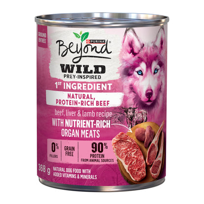 Beyond Wild Wet Dog Food, Ground Entrée Beef, Liver & Lamb (12 Pack) Beyond