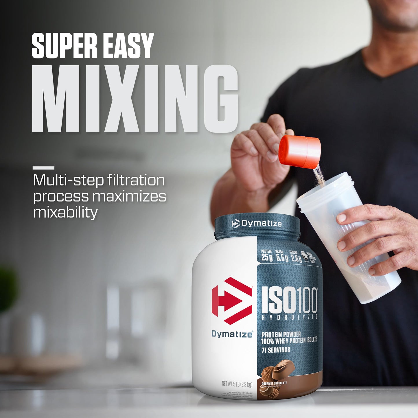 ISO100 Hydrolyzed Protein Powder by Dymatize, Gourmet Chocolate, 100% Whey Isolate Protein Powder (25g), Gluten Free, 71 Servings, 2.3 kg 🍁 All In One Marketplace Canada