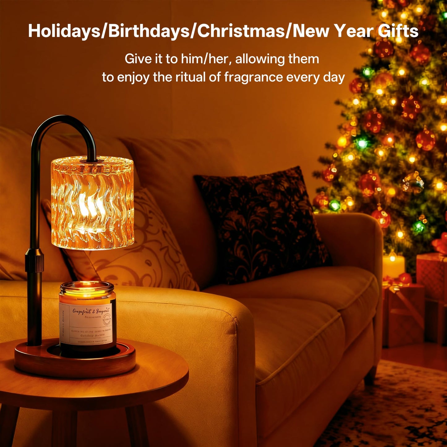 Homelist Candle Warmer Lamp, 2026 New Years Decorations, Adjustable Height Candle Warmer with Timer, Gifts for Women, Mother's Day for Mom Dimmable Candle Lights for Bedroom, Tea Room, Rest Room - Available at All In One Marketplace Canada