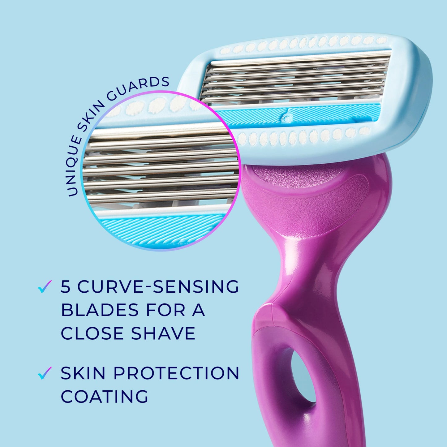 Schick Hydro Silk Moisture Hydration Razors for Women | Replacement Refills for any Hydro Silk Handles | 5-Blade Refill | 6 Count Razor Refills