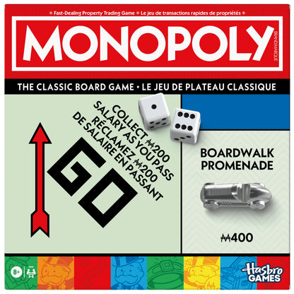 Monopoly Board Game | Classic Game with Storage Tray and Larger Tokens | Ages 8+ | 2 to 6 Players | Family Games for Kids and Adults | Kids Gifts (English & French) 🍁 All In One Marketplace Canada