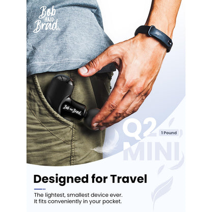 BOB AND BRAD Q2 Mini Massage Gun, Powerful Pocket-Sized Massager, Portable Muscle Massage Gun, Ultra Small & Quiet Massager with Carry Case for On The Go Usage, Gifts for Women Men Athletes (Black) - Available at All In One Marketplace Canada