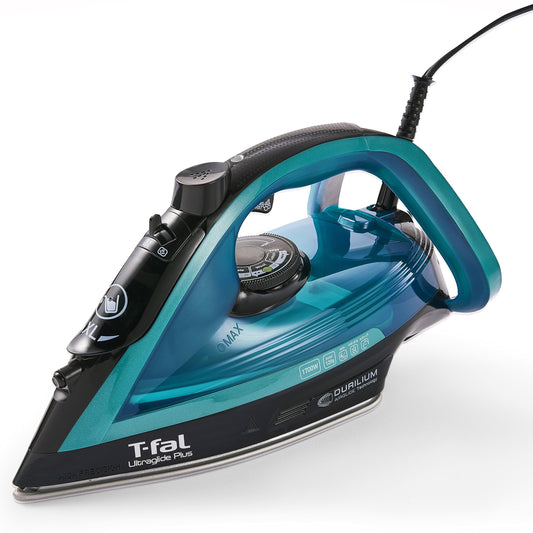 T-Fal Ultraglide Steam Iron for Clothes Durilium Soleplate, Precision Tip, Anti-Drip, Auto-Off 1800 Watts Ironing, Steaming - Available at All In One Marketplace Canada