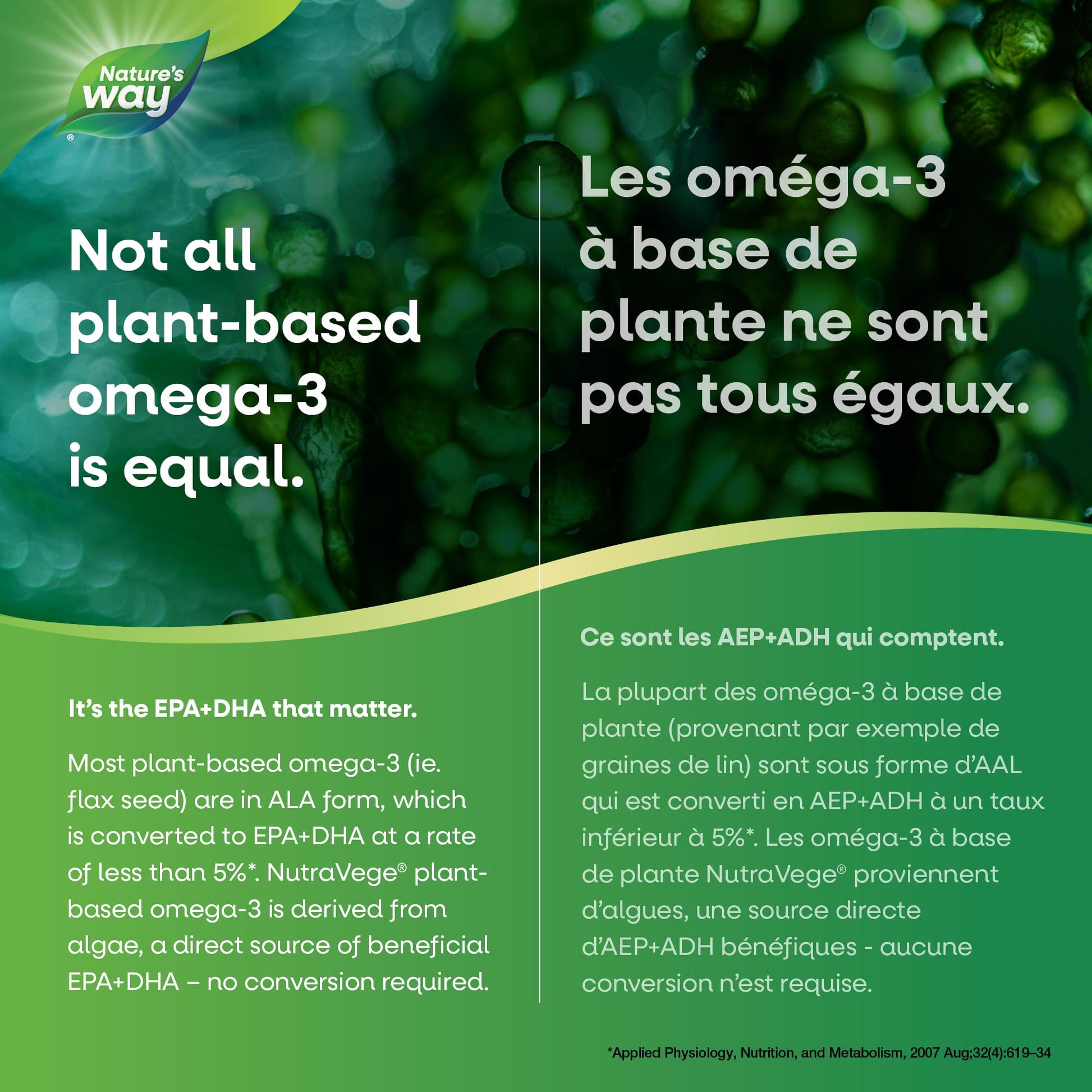 Nature's Way NutraVege Plant-based Omega 3 Supplement, Extra Strength Formula, Vegetarian, EPA + DHA from Algal Oil, Vegan, Lemon Flavour, 200 mL Liquid Nature's Way