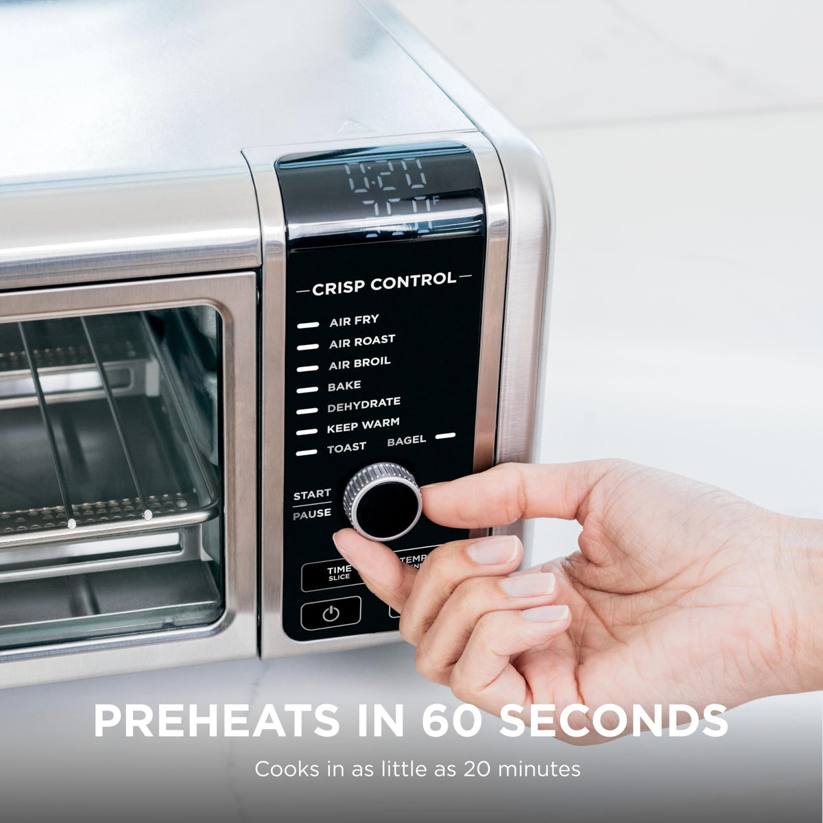 Ninja Foodi 8-in-1 Digital Air Fry Oven, Large Toaster Oven, Flip-Away for Storage, 1800W, Stainless, SP101C