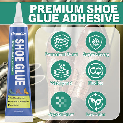 Shoe Glue, Extra Strong Shoe Repair Adhesive - Permanent, Clear, Waterproof Glue for Sneakers, Boots, Heels, Canvas, Soles, Handbags, Leather, Rubber, Vinyl - 20ml x 2 PCS - Available at All In One Marketplace Canada