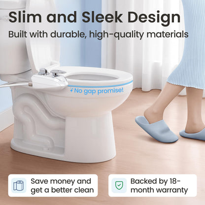LUXE Bidet NEO 320 Plus - Warm Water, Dual Nozzle, Non-Electric Bidet Attachment for Toilet Seat, Patented Slide-in Install, 360° Self-Clean, EZ-Lift to Clean, Feminine & Rear Wash (Chrome) LUXE Bidet