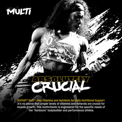 MUTANT Multi Vitamins - Men's Multivitamin for Hardcore Athletes & Body Builders, Supports Muscle Function, Energy Metabolism, Immune Health with 70 Vitamins Minerals Antioxidants (60 Caplets, CA) - Available at All In One Marketplace Canada