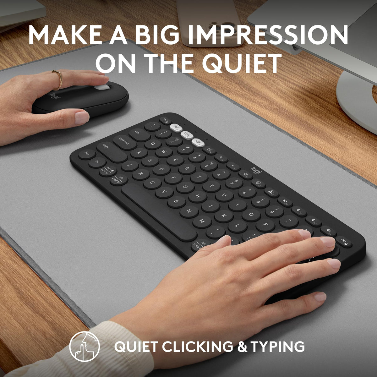 Logitech Pebble 2 Silent Compact Wireless Keyboard and Mouse Combo - Black