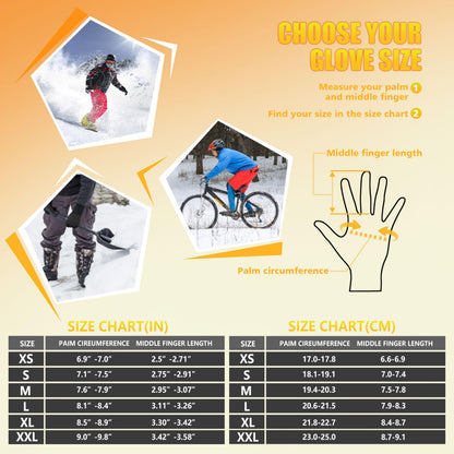 ihuan Winter Ski Snow Gloves Waterproof Running Mens Women Touchscreen- Cycling DrivingThermal Warm Cold Weather (Dark Black, s) 🍁 All In One Marketplace Canada