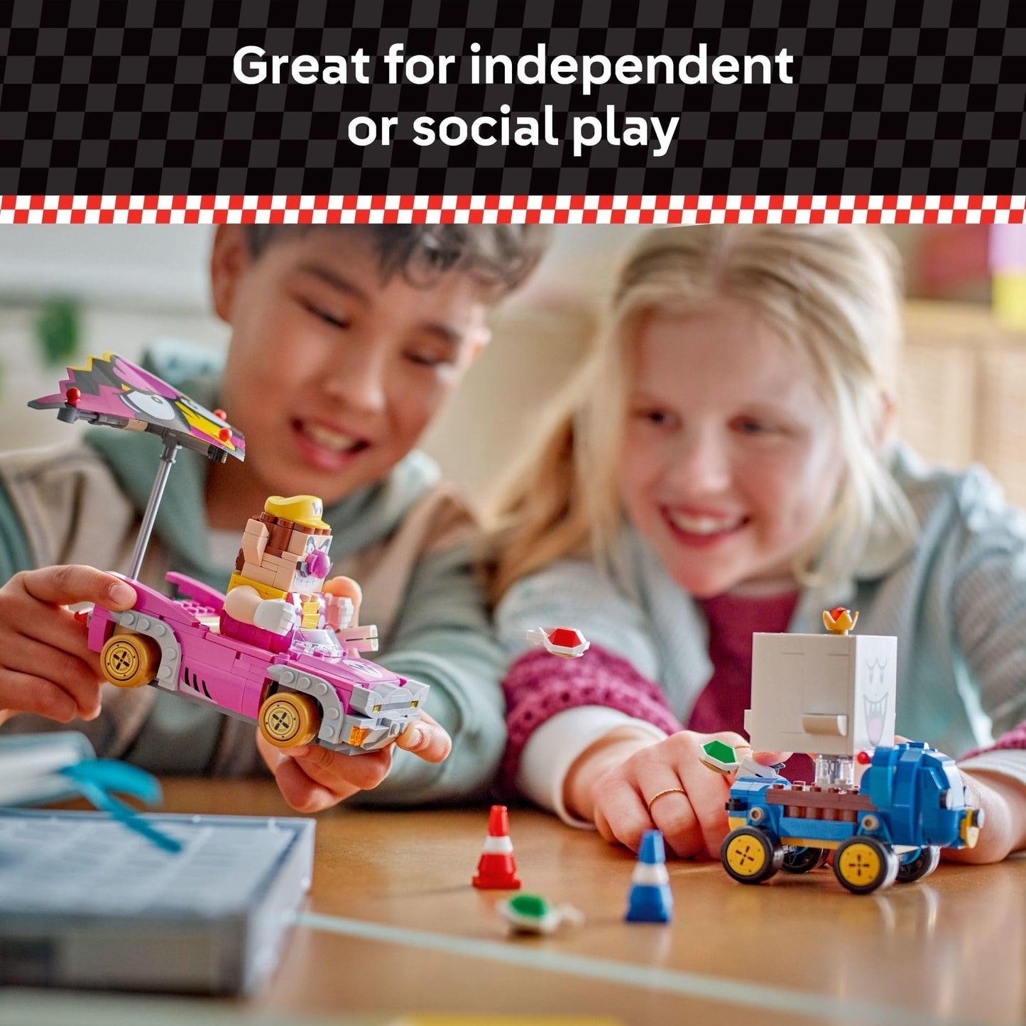 LEGO Super Mario: Mario Kart – Wario & King Boo Building Toy for Kids - Buildable Car Toys W/Drifting Action for Boys & Girls, Ages 8+ - Pretend Play Gift Idea for Birthdays & Any Gaming Fans - 72038 LEGO