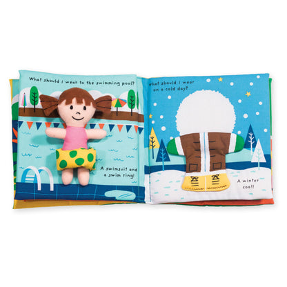 Melissa & Doug Soft Activity Baby Book - What Should I Wear?Sensory Toys for Toddlers, Travel Toys for Toddlers, Dress Up Doll for Babies and Melissa & Doug