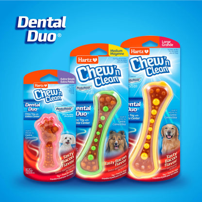 Hartz Chew 'n Clean Dental Duo Dog Treat & Chew Toy, Color Varies, Large, 3 Pack