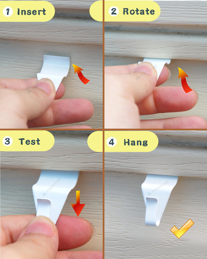 Vinyl Siding Hooks Hanger (White 10 Pack) | Vinyl Siding Hooks for Hanging Outdoor Deck Decor, No Drill Vinyl Siding Clips for Hanging Outside Home or Holiday Decor 🍁 All In One Marketplace Canada