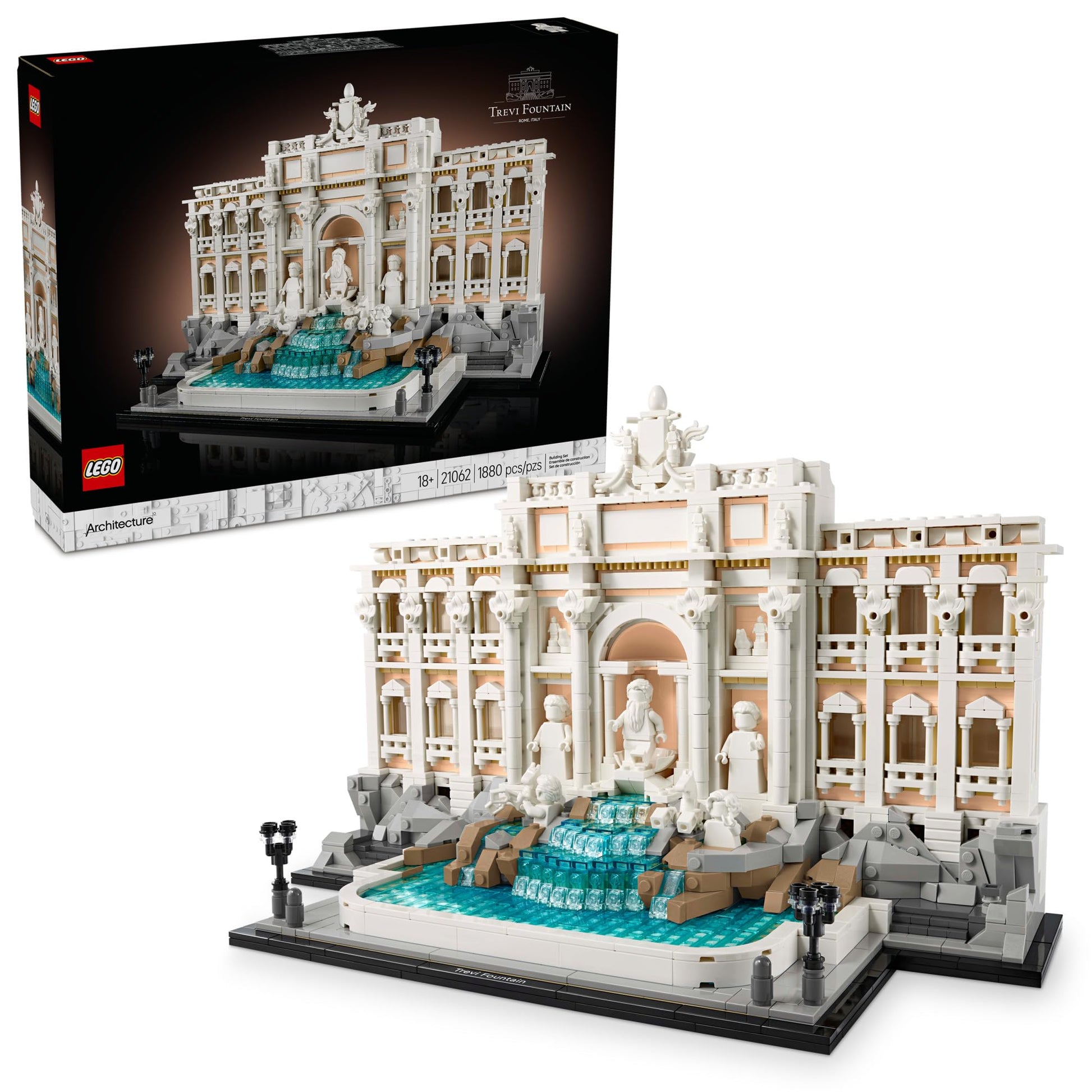 LEGO Architecture Trevi Fountain Building Set - Collectible 3D Puzzle of Italian Landmark Model for Display - DIY Arts and Craft for Adults - Gift for Wedding - 21062 LEGO