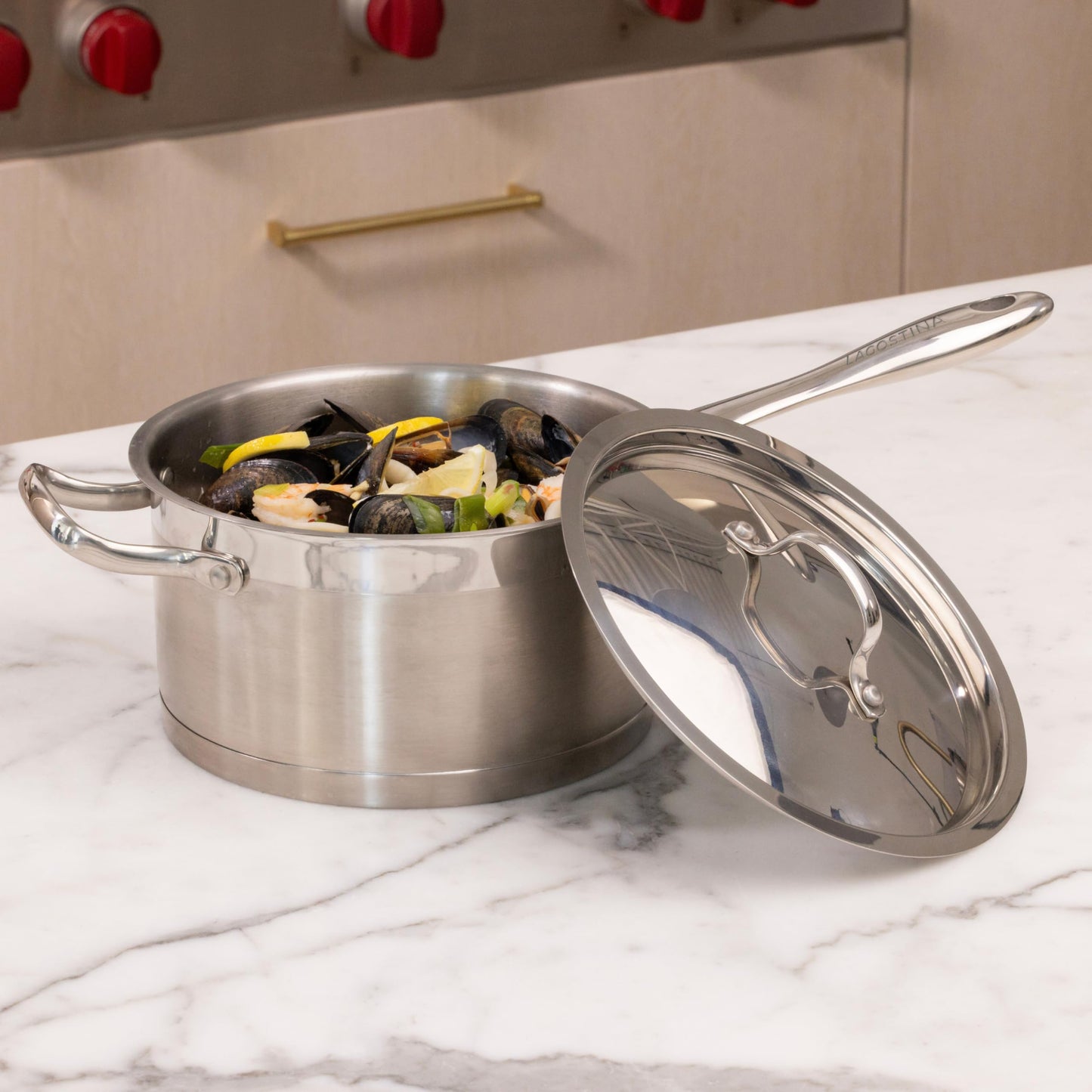Lagostina Moderna 12-Piece Stainless Steel Cookware Set, Commercial Capsule Base, Induction Safe Pots and Pan Set Includes Saucepan, Casserole, Dutch Oven & Lids, Oven Safe up to 400°F / 204ºC 🍁 All In One Marketplace Canada Lagostina