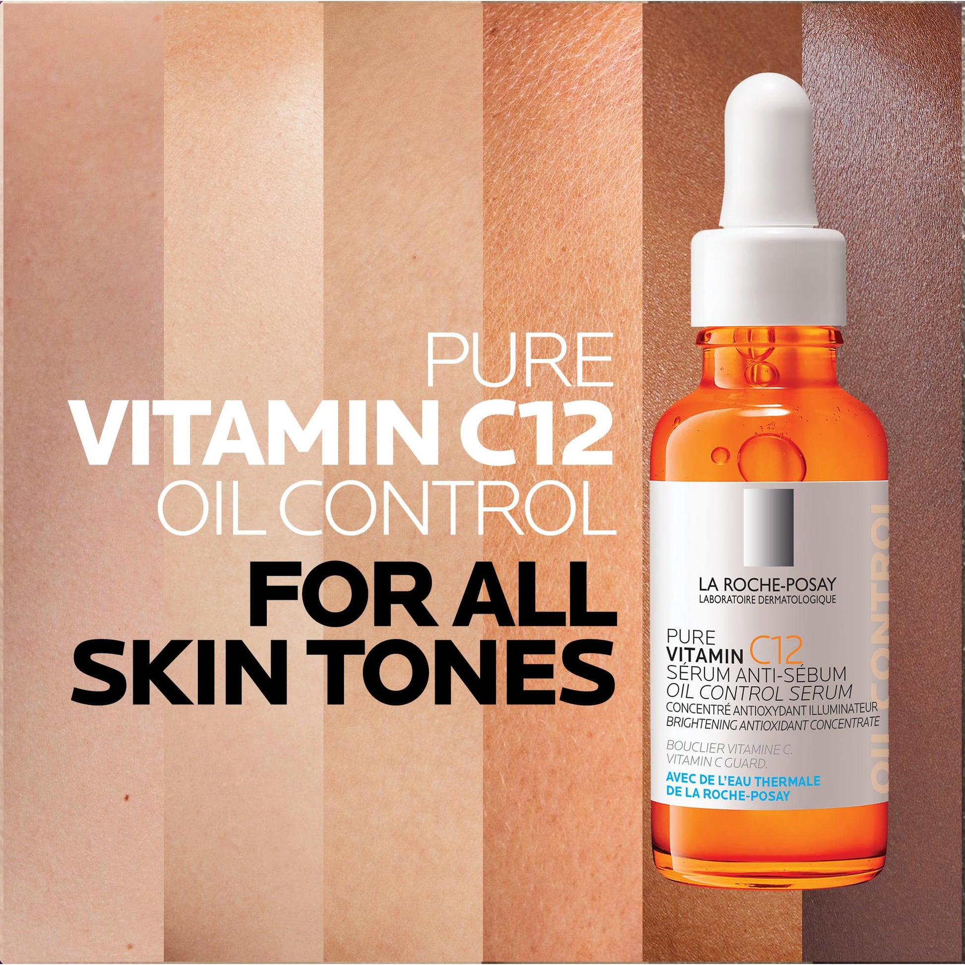 La Roche Posay Vitamin C Face Serum with Salicylic Acid, 12% Pure Vitamin C Serum for Oil Control & Brightening. Boost Skin Radiance and Correct Oiliness. Suitable for Oily Skin, 30mL - Available at All In One Marketplace Canada