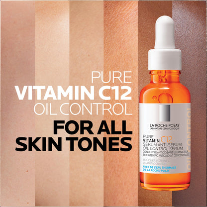 La Roche Posay Vitamin C Face Serum with Salicylic Acid, 12% Pure Vitamin C Serum for Oil Control & Brightening. Boost Skin Radiance and Correct Oiliness. Suitable for Oily Skin, 30mL - Available at All In One Marketplace Canada