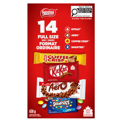 NESTLE Full Size KITKAT, AERO, COFFEE CRISP & SMARTIES, 638 g