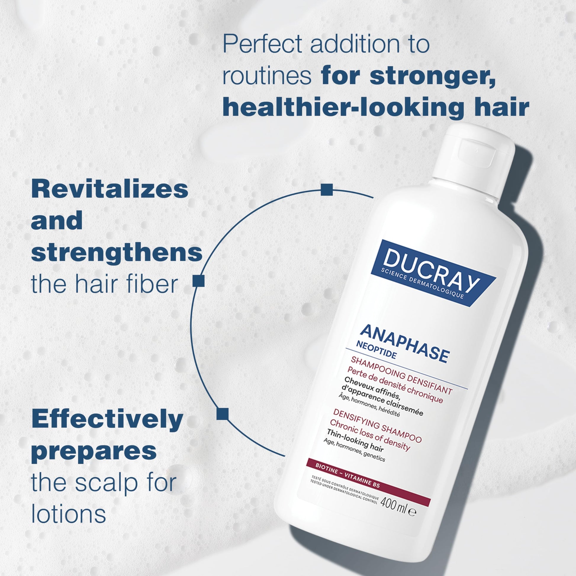 Ducray Anaphase+ hair loss & density shampoo for thinning hair, 400ml Ducray