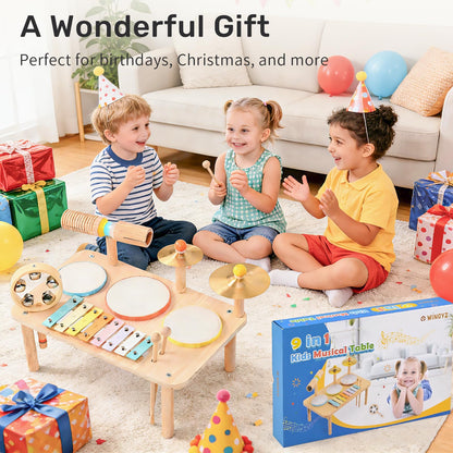 WINGYZ Kids Drum Set, 9-in-1 Wooden Musical Instruments with Xylophone 🍁 All In One Marketplace Canada
