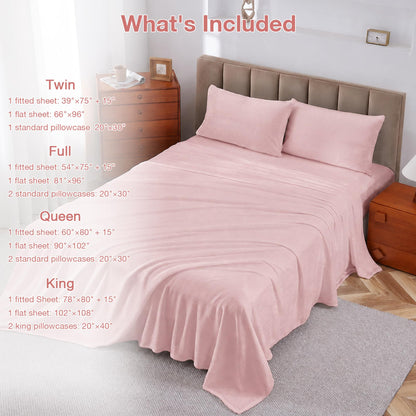 Softan Fleece Sheets, Soft as Flannel, Queen, Pale Pink 🍁 All In One Marketplace Canada