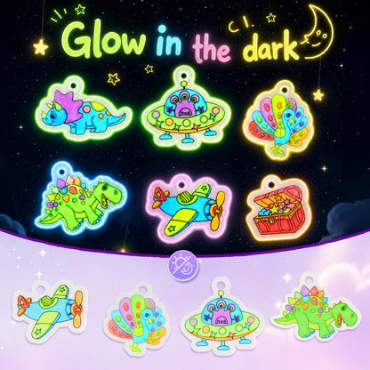 185pcs Shrinky Dink Sheets for Kids, 12 Glow in the Dark Shrink Paper Kit 🍁 All In One Marketplace Canada