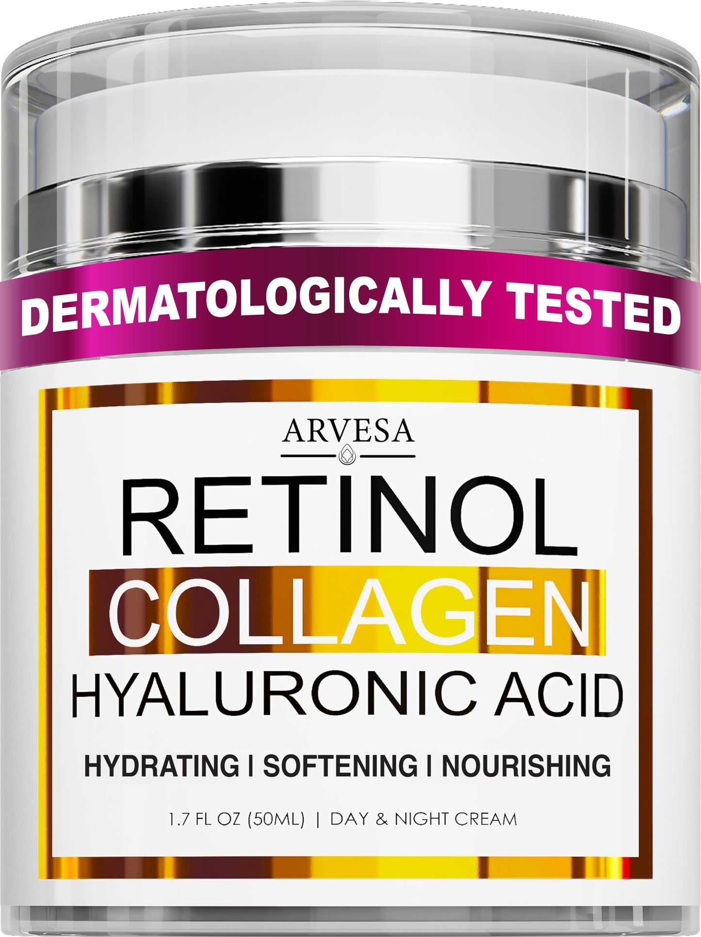 Retinol Cream for Face - Face Moisturizer with Hyaluronic Acid, Collagen - Lightweight Day and Night for Women and Men - Facial Cream, Neck & Décolleté - Non-Comedogenic, 50 ML - Available at All In One Marketplace Canada