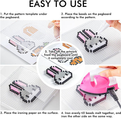 Vytung Fuse Beads Kit 13000pcs 36 Colors 5MM Melty with 6 Pegboards 220 Patterns 4 Tweezers 4 Ironing Paper, Melting Beads Kit for Christmas Birthday 🍁 All In One Marketplace Canada