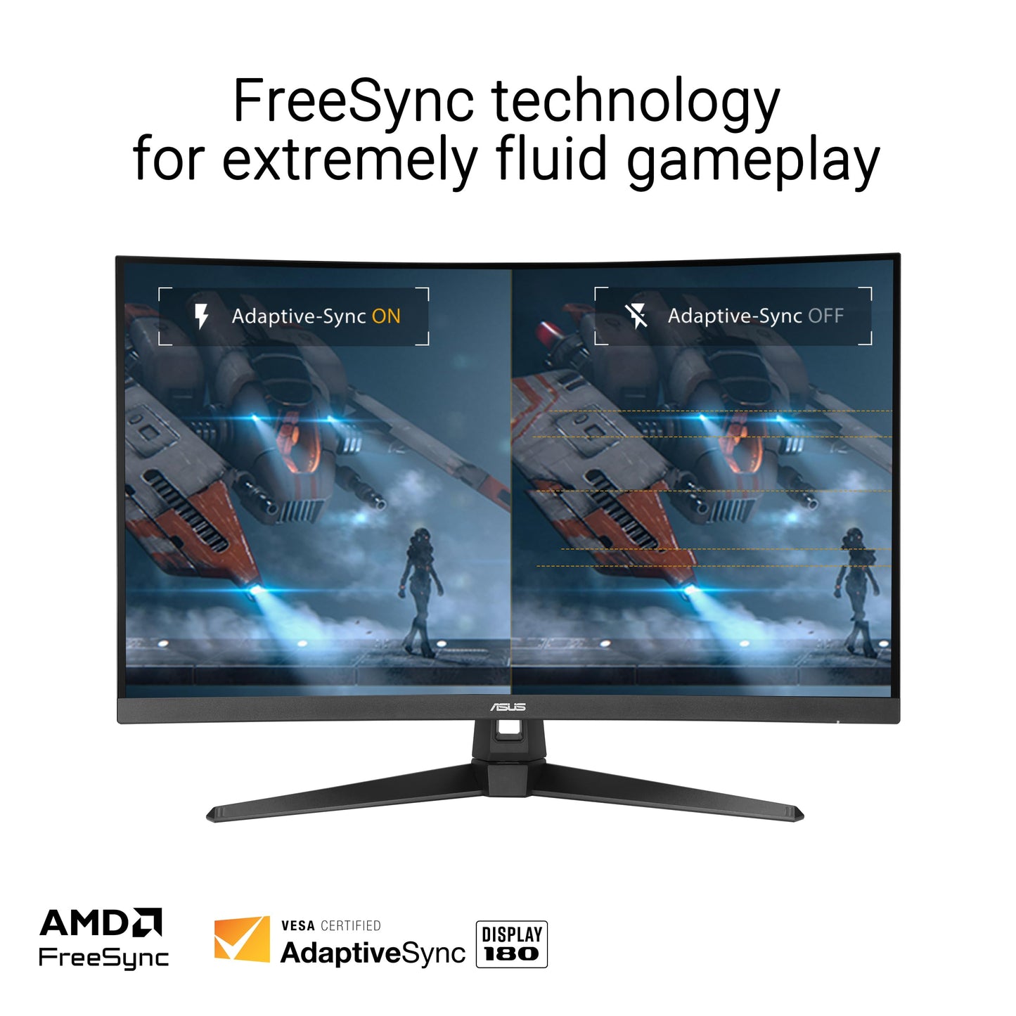 ASUS TUF Gaming 31.5” 1440P Curved HDR Gaming Monitor (VG32WQ3B) – QHD (2560 x 1440), 180Hz, 0.5ms, 1500R, Extreme Low Motion Blur, FreeSync, 90% DCI-P3, Shadow Boost, DisplayWidget, 3 yr Warranty Asus