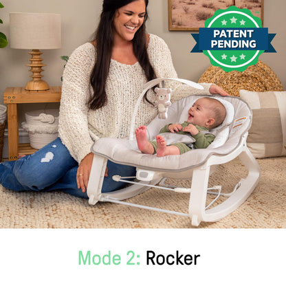 Ingenuity Keep Cozy 3-in-1 Grow with Me Vibrating Baby Bouncer Seat & Infant to Toddler Rocker, Vibrations & Toy Bar, 0-30 Months Up to 40 lbs - Linden 🍁 All In One Marketplace Canada