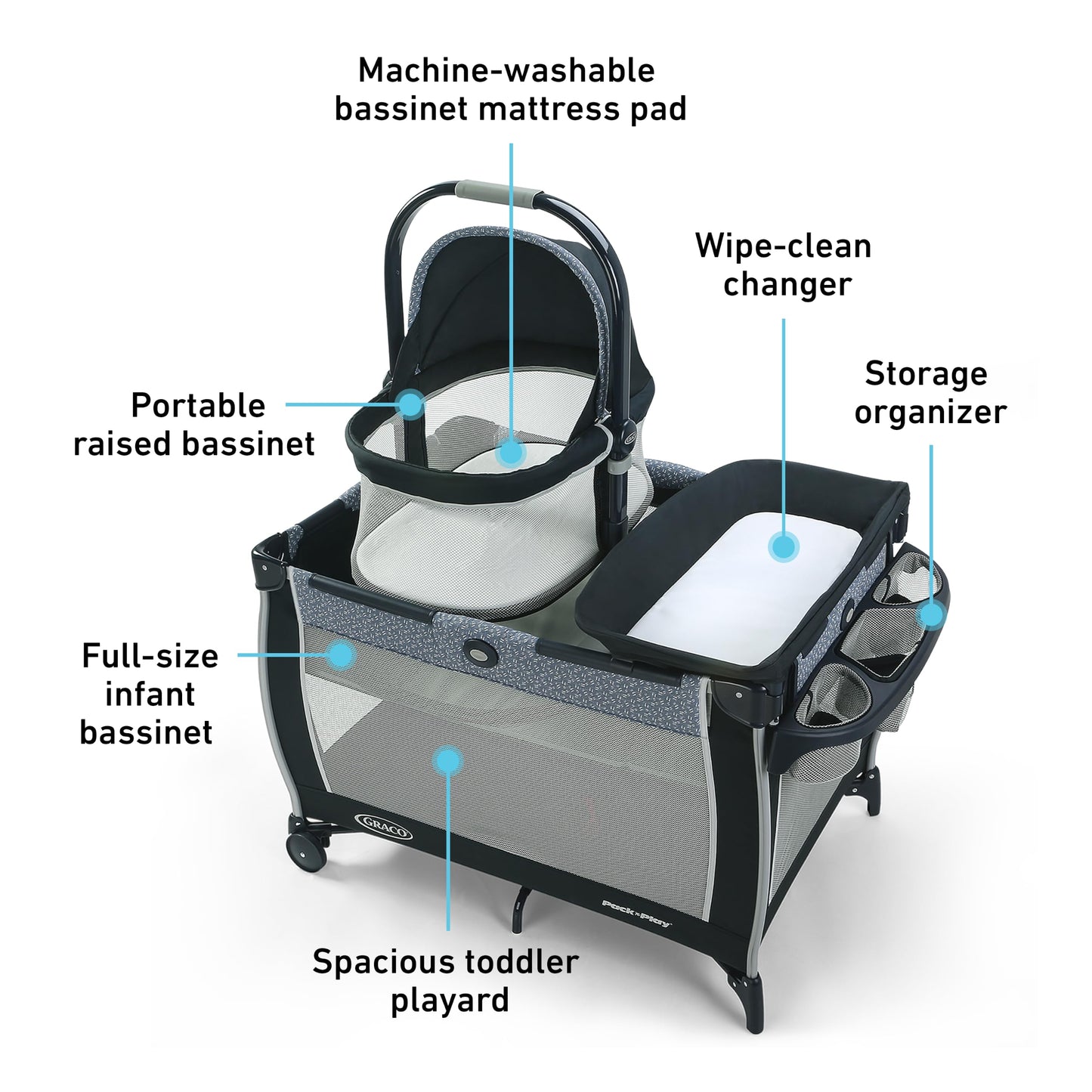 Graco Pack 'n Play Day2Dream Bassinet Playard, Rainier 🍁 All In One Marketplace Canada