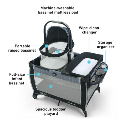Graco Pack 'n Play Day2Dream Bassinet Playard, Rainier 🍁 All In One Marketplace Canada