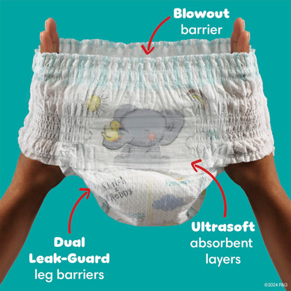Pampers Diapers - Swaddlers 360 degrees - Size 5, 88 Count, up to 100% Leakproof Comfy Dry Fit, EZ Off Tabs Designed for Easy Changes, Pull On Diaper