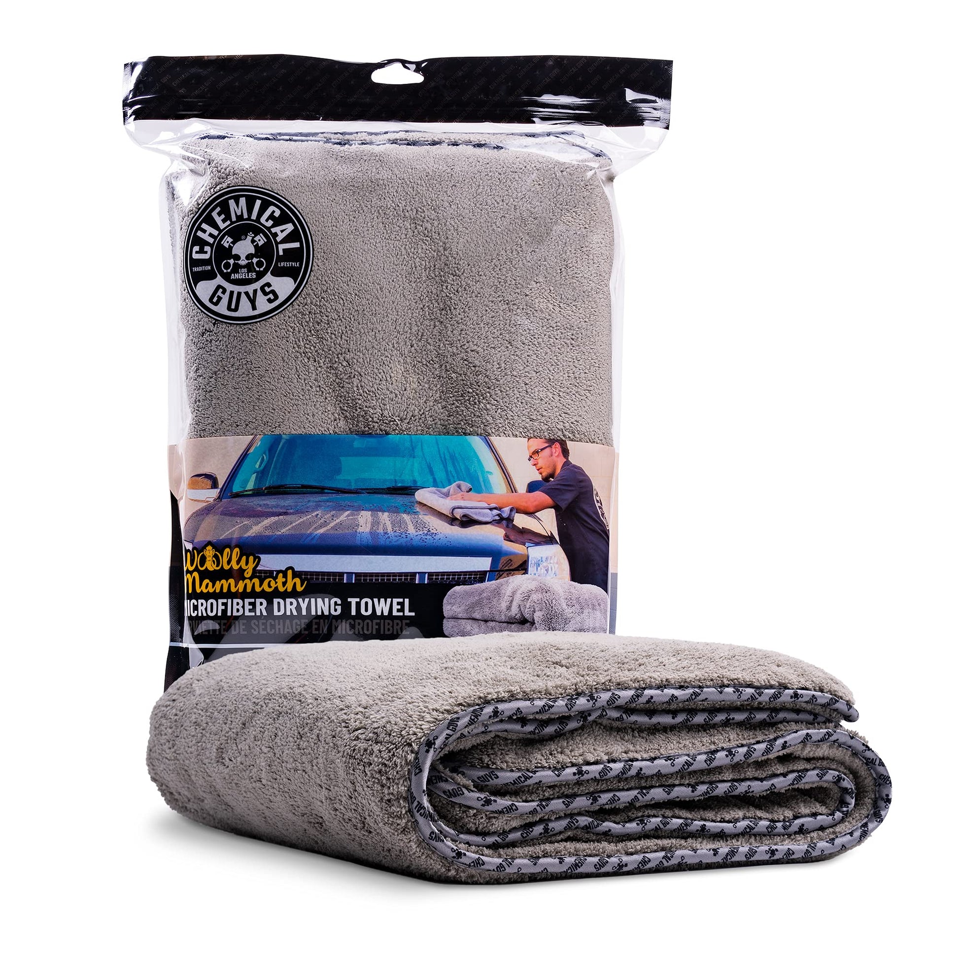 Chemical Guys Woolly Mammoth Microfiber Towel (36" x 25") Cars, Trucks, SUVs, RVs, Home, Pets, Messes, Grey Chemical Guys