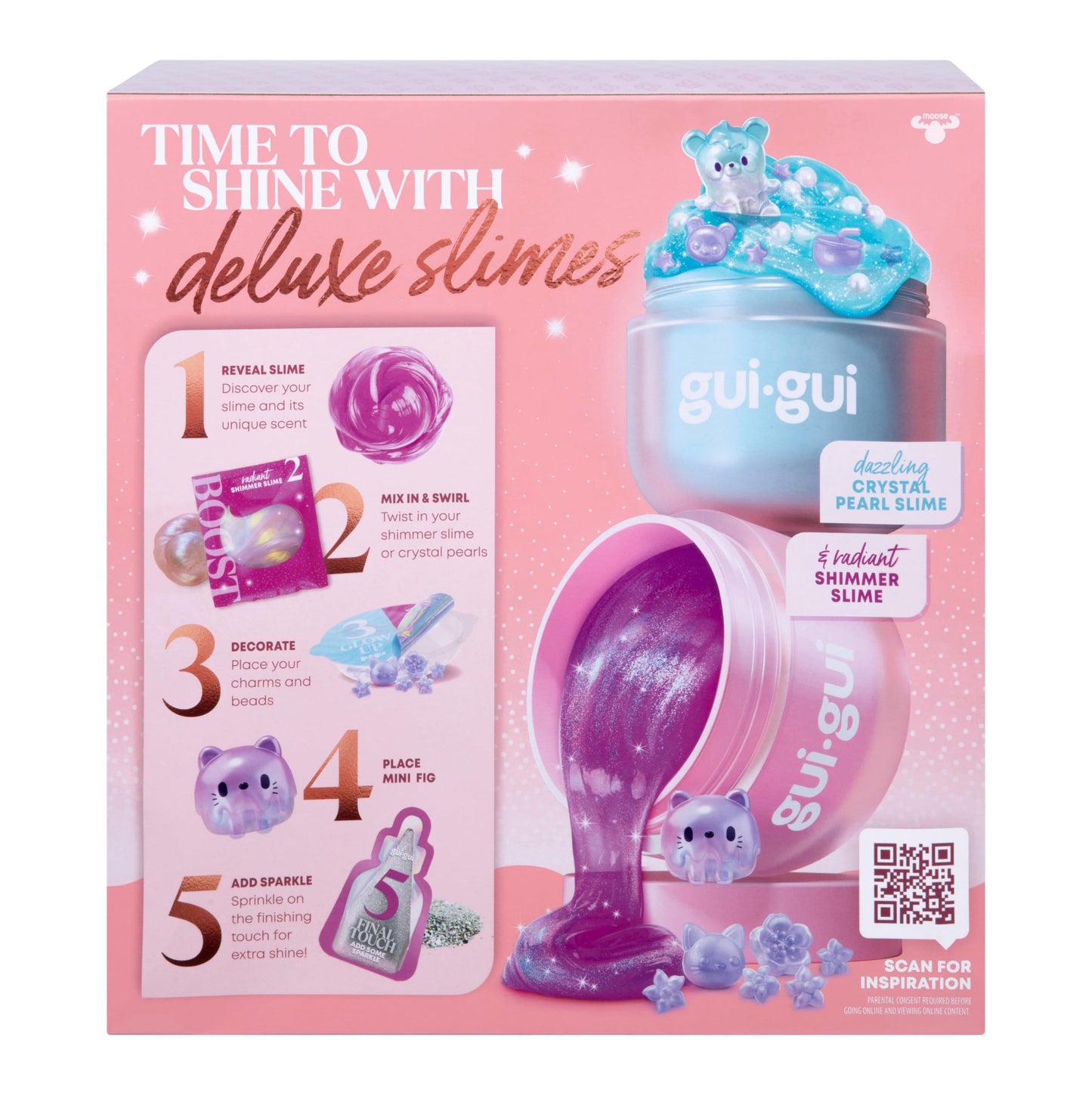 GUI GUI Shimmer Deluxe Duo Pack, with 2 Iridescent Slimes, Pearl Bead Booster and 2 Glow-up and Finishing-Touch Sachets, Level Up Your Slimes with a Major Glow-up 🍁 All In One Marketplace Canada