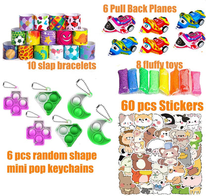 124 Pcs Party Favors for Kids, Goodie Bag Items, Loot Bag Fillers, Pinata Filler, Treasure Box Toys for kids Classroom Prizes, Treasure Chest, Easter Basket Egg Fillers Birthday Gifts