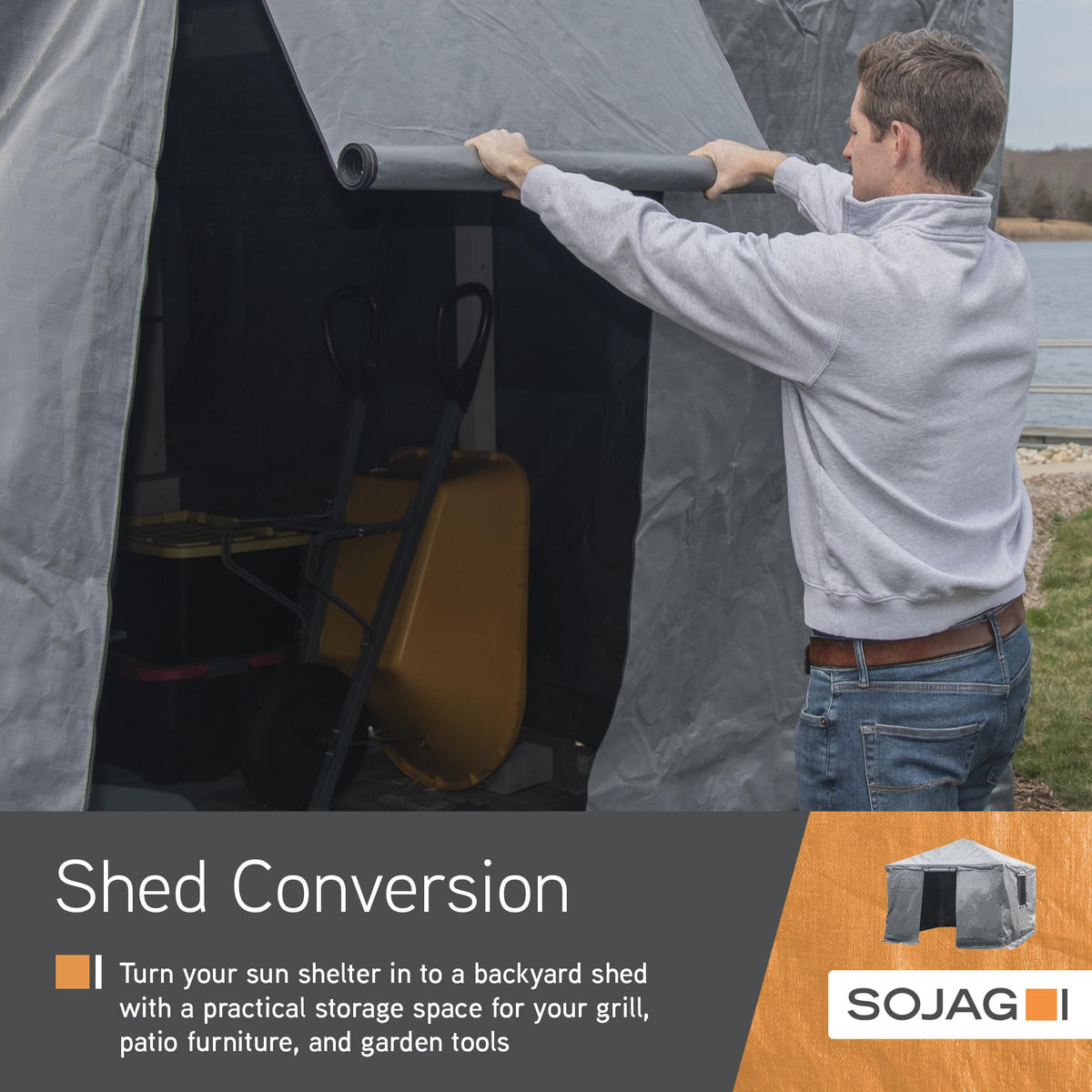 Sojag Winter Cover for Gazebos, Waterproof 8' x 8' Gazebo Accessory with Roll-Up Door, and Vented Panels, All-Season Outdoor Storage 🍁 All In One Marketplace Canada