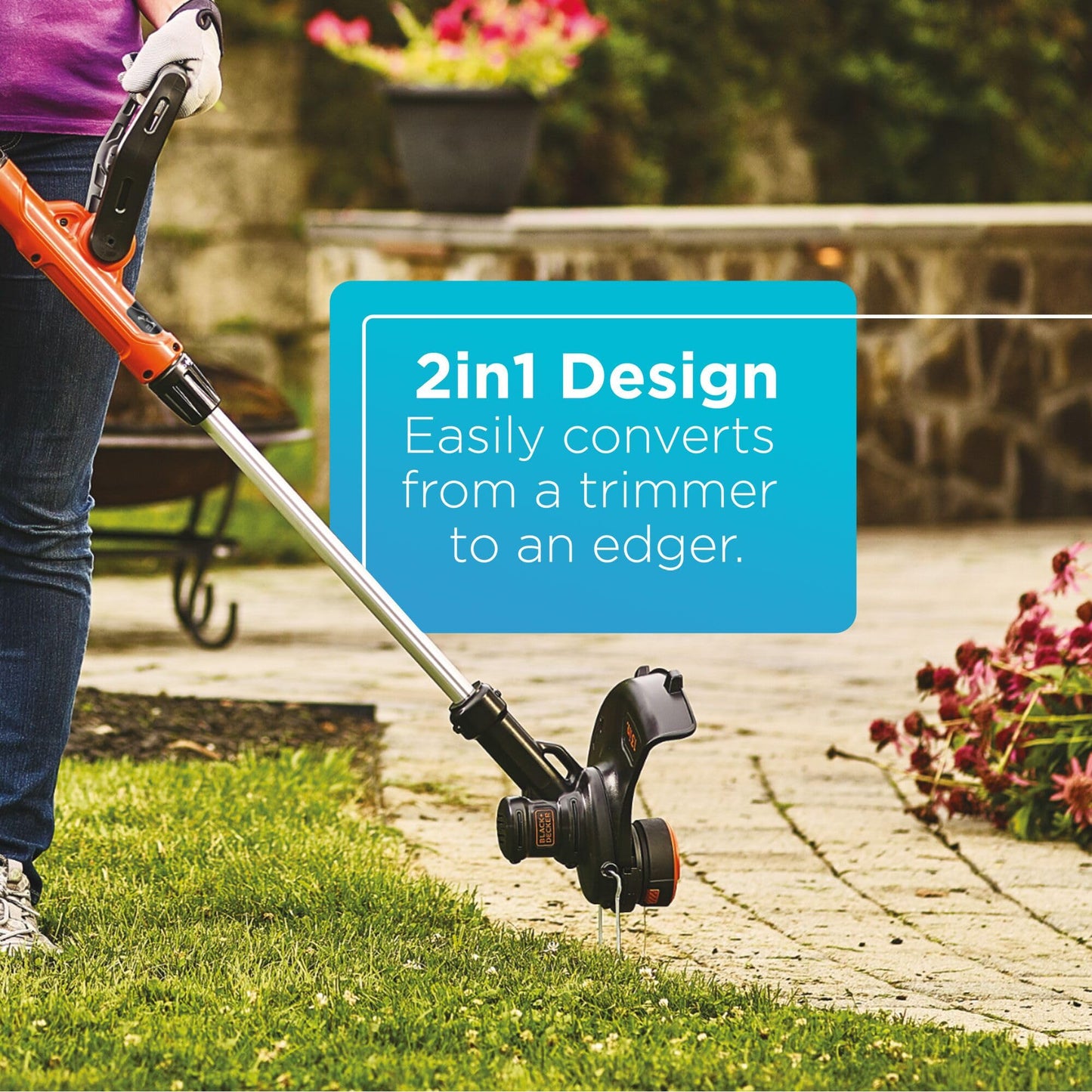 BLACK+DECKER 40V MAX String Trimmer and Edger Kit, Cordless, 13 inch, 2-in-1, Battery and Charger Included (LST140C) - Available at All In One Marketplace Canada