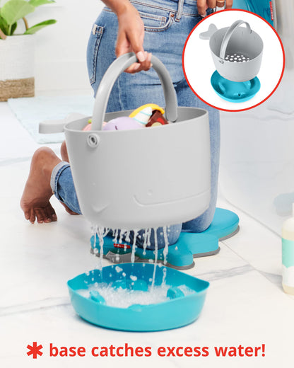 Skip Hop Bath Toy Storage, Moby Stowaway Bucket, Grey Skip Hop
