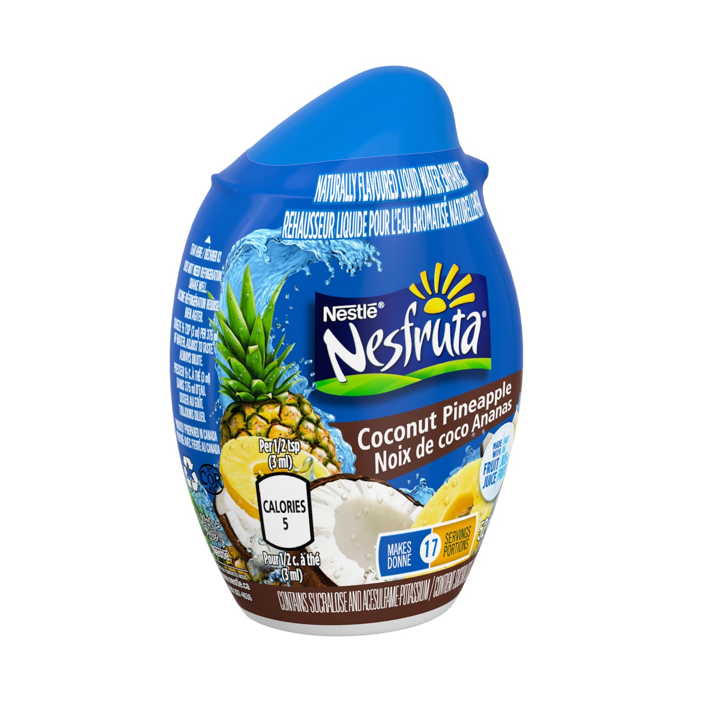 NESFRUTA Coconut Pineapple Liquid Water Enhancer, 12 Bottles, 624 ml NESFRUTA