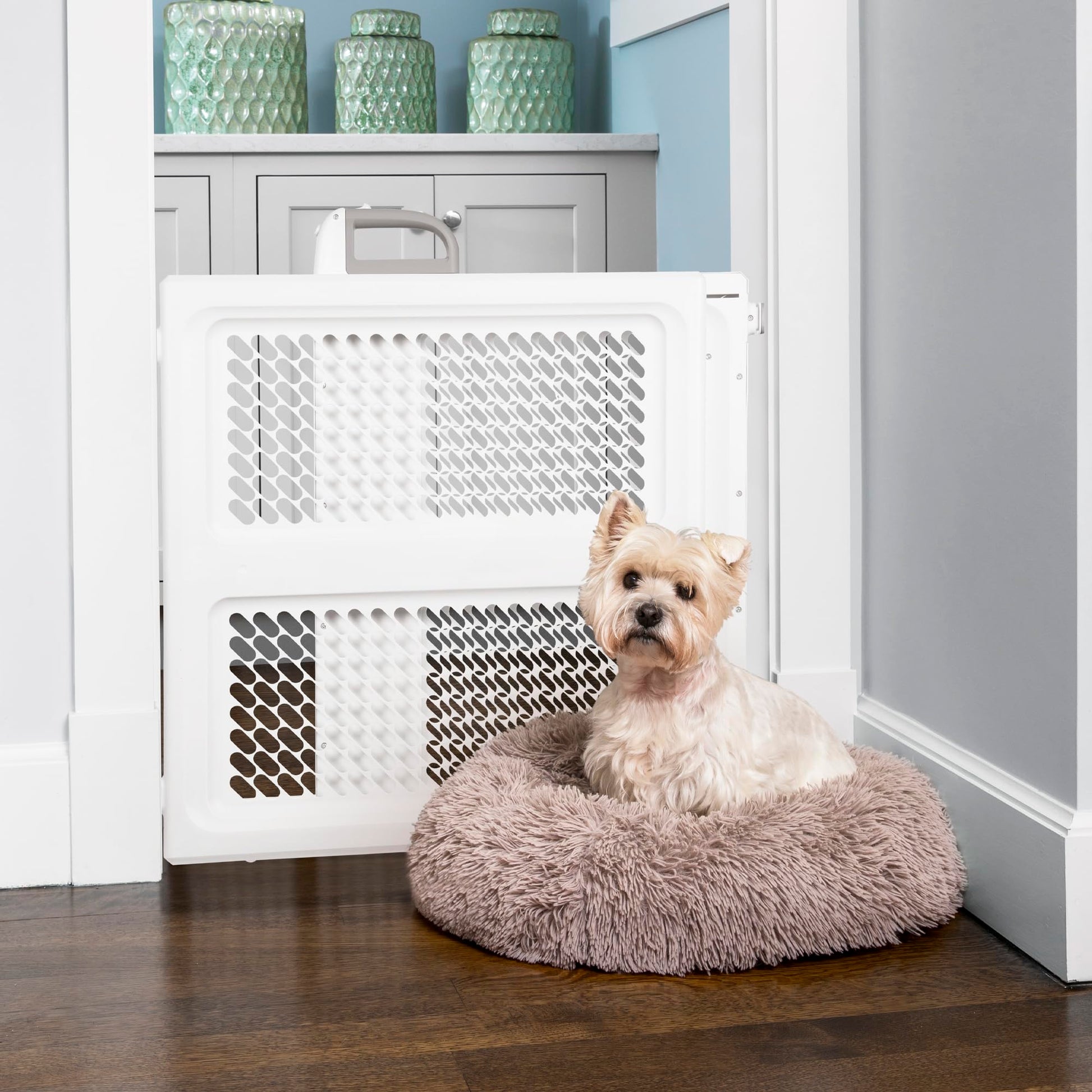 Safety 1st Lift, Lock and Swing Gate - Pressure or Hardware installed, Fits Spaces Between 28" and 42" Wide, 28" Tall, White Safety 1st