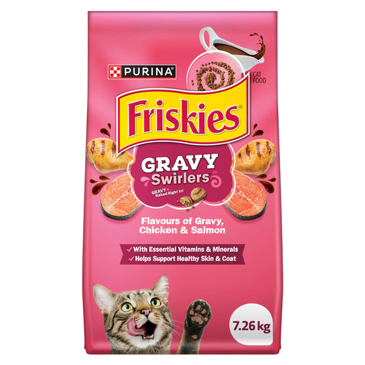 Friskies Gravy Swirlers Dry Cat Food - 7.26 kg Bag - Available at All In One Marketplace Canada
