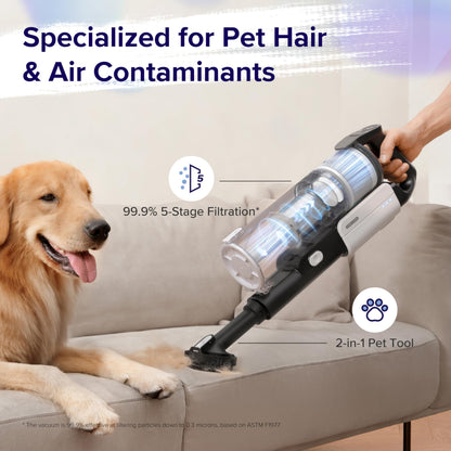 Levoit Cordless Vacuum Cleaner, Stick Vac with Tangle-Resistant Design, Up to 50 Minutes, Powerful Suction, Rechargeable, Lightweight, and Versatile for Carpet, Hard Floor, Pet Hair - Available at All In One Marketplace Canada