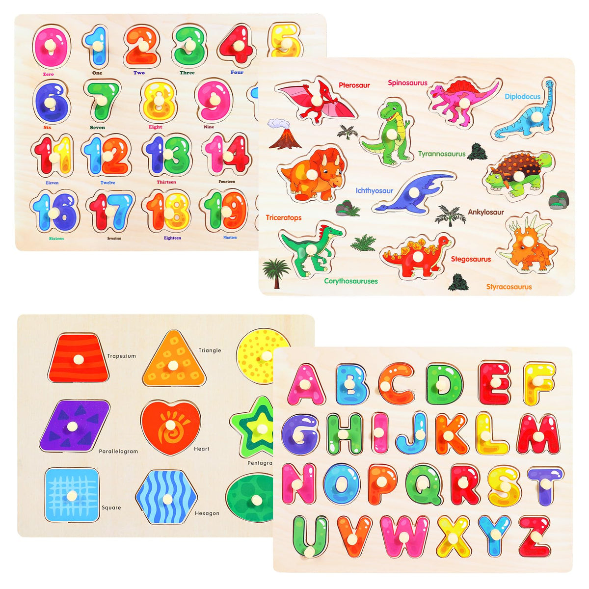 Melofaver Montessori Wooden Peg Puzzles for Kids 3-5, Toddler Puzzles Gifts 🍁 All In One Marketplace Canada